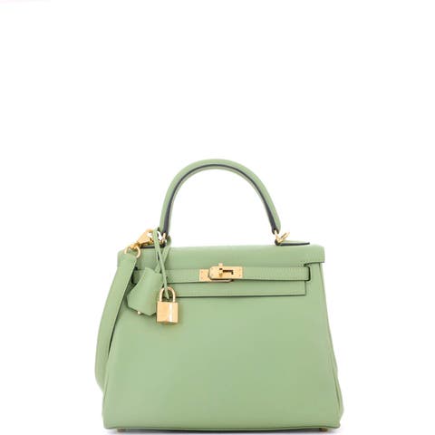 Kelly Handbag Green Evercolor with Gold Hardware 25