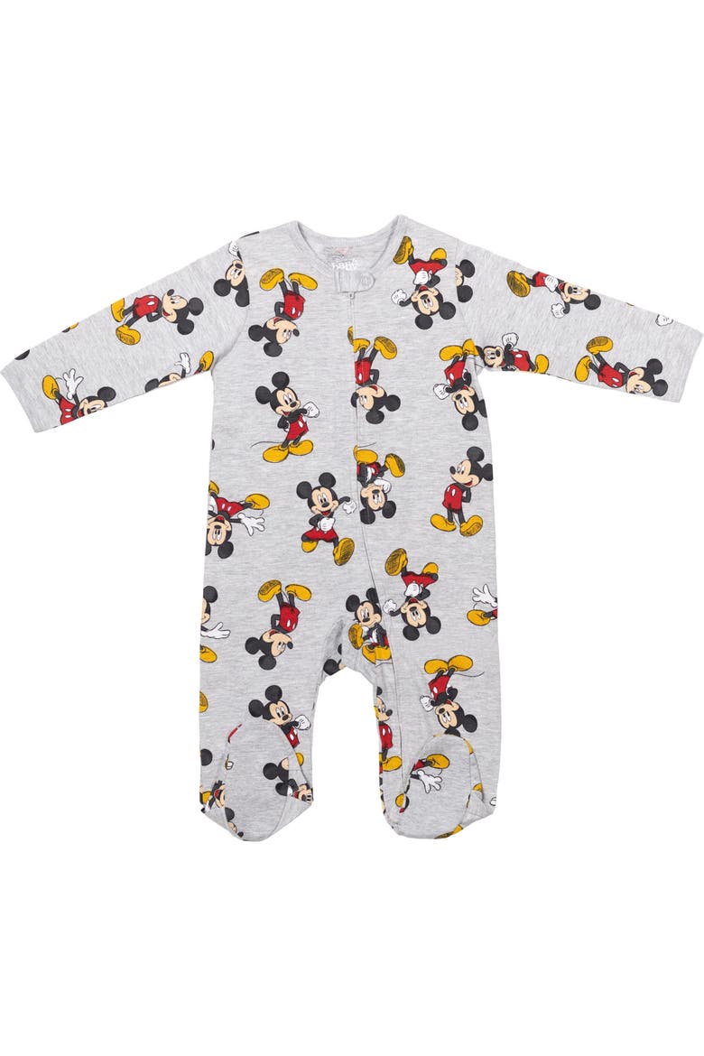 Mickey Mouse 2-Pack Footed One-Piece Sleep N' Play, Alternate, color, Oatmeal Grey Mickey