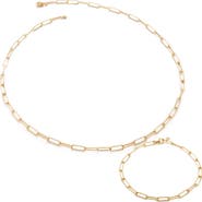 Monica Vinader Alta Textured Chain Necklace & Bracelet Set