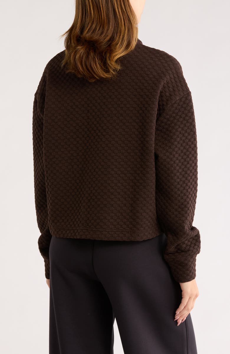 Z by Zella After Match Bubble Quarter Zip Pullover, Alternate, color, Brown Mole'