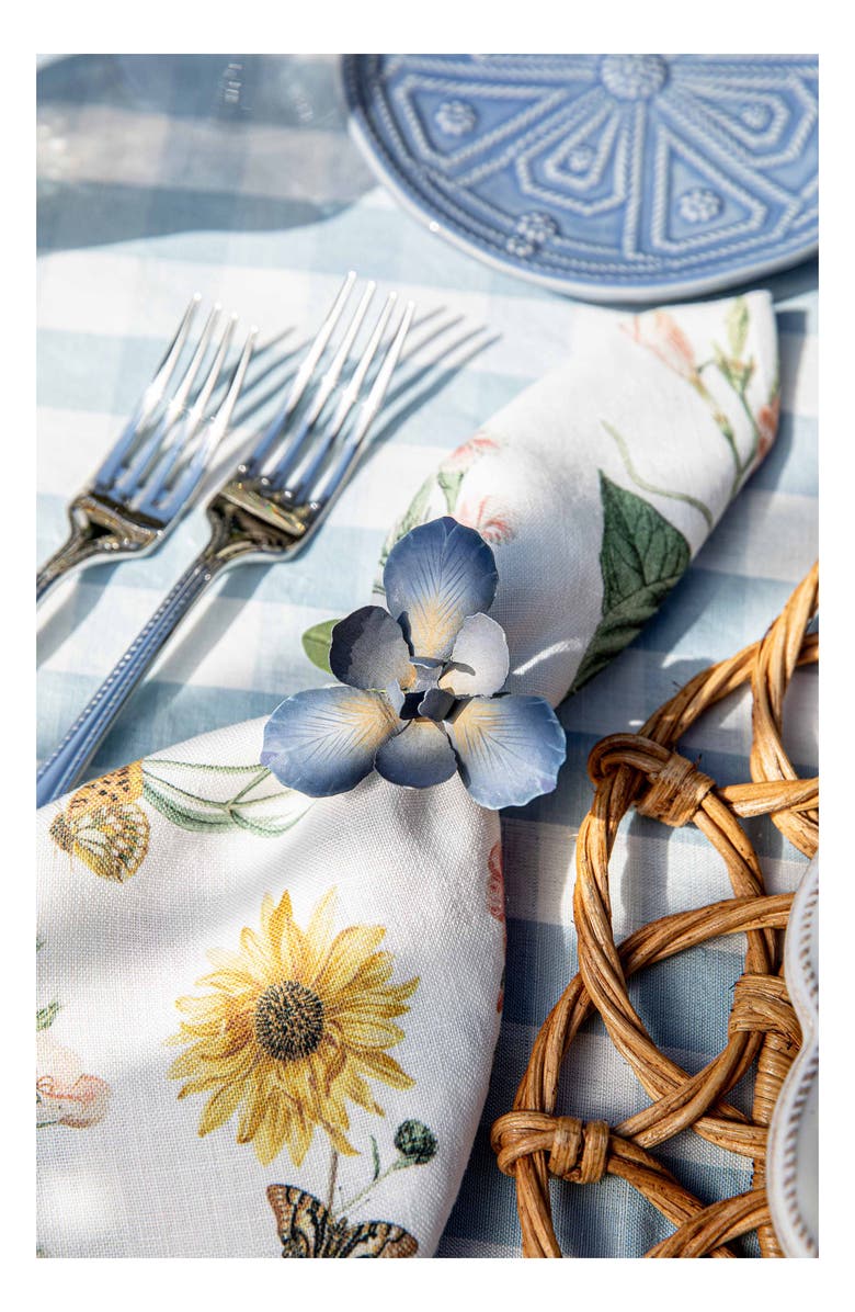 Juliska Meadow Walk Iris Set of 4 Napkin Rings, Alternate, color, Chambray