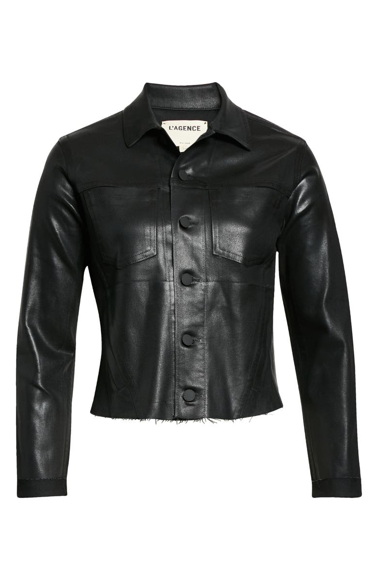 L'AGENCE Janelle Slim Fit Coated Jacket, Alternate, color, 