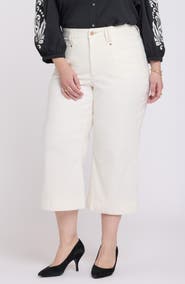 NYDJ Brigitte Patch Pocket High Waist Wide Leg Capri Jeans