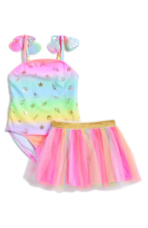 Kids' One-Piece Swimsuit & Cover-Up Skirt Set (Toddler)
