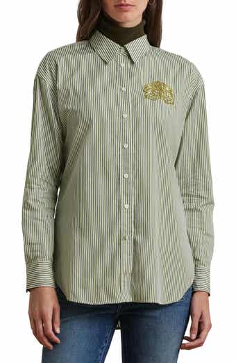 Lauren Ralph Lauren Stripe Cotton Button-Up Shirt