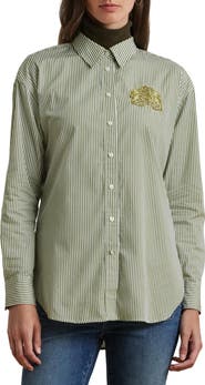 Lauren Ralph Lauren Stripe Cotton Button-Up Shirt