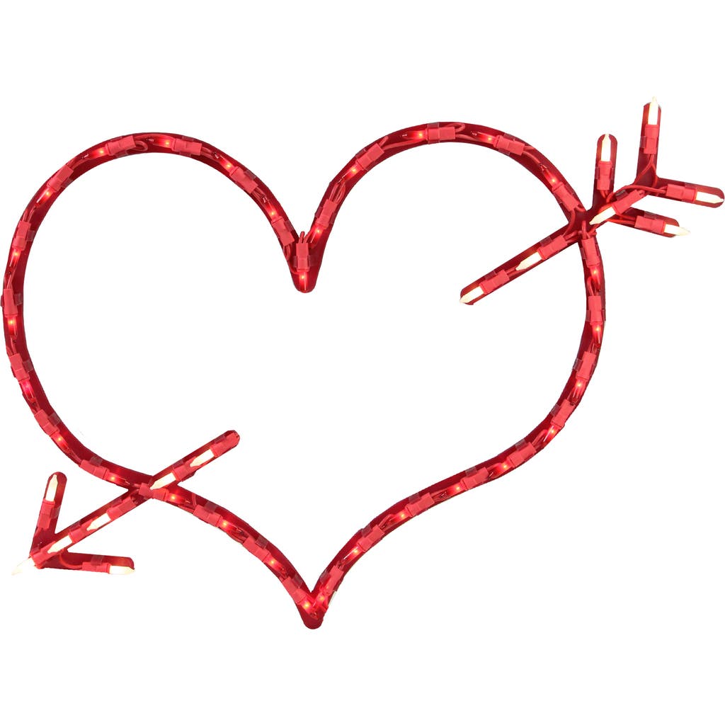 Northlight Lighted Heart And Arrow Valentine's Day Window Silhouette In Red