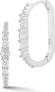 GLAZE JEWELRY Cubic Zirconia Oval Hoop Earrings