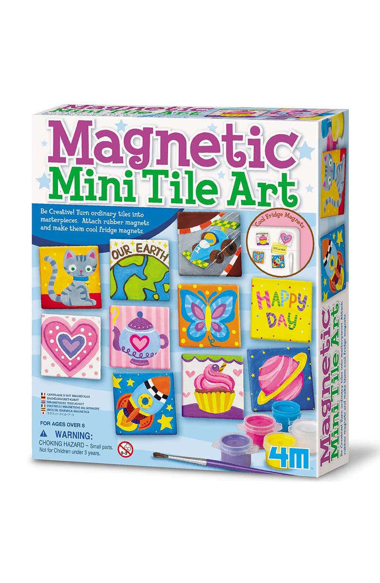 4M Magnetic Mini Tile Art Diy 12 Fridge Magnets Kit, Arts & Craft Set, Main, color, Multicolored