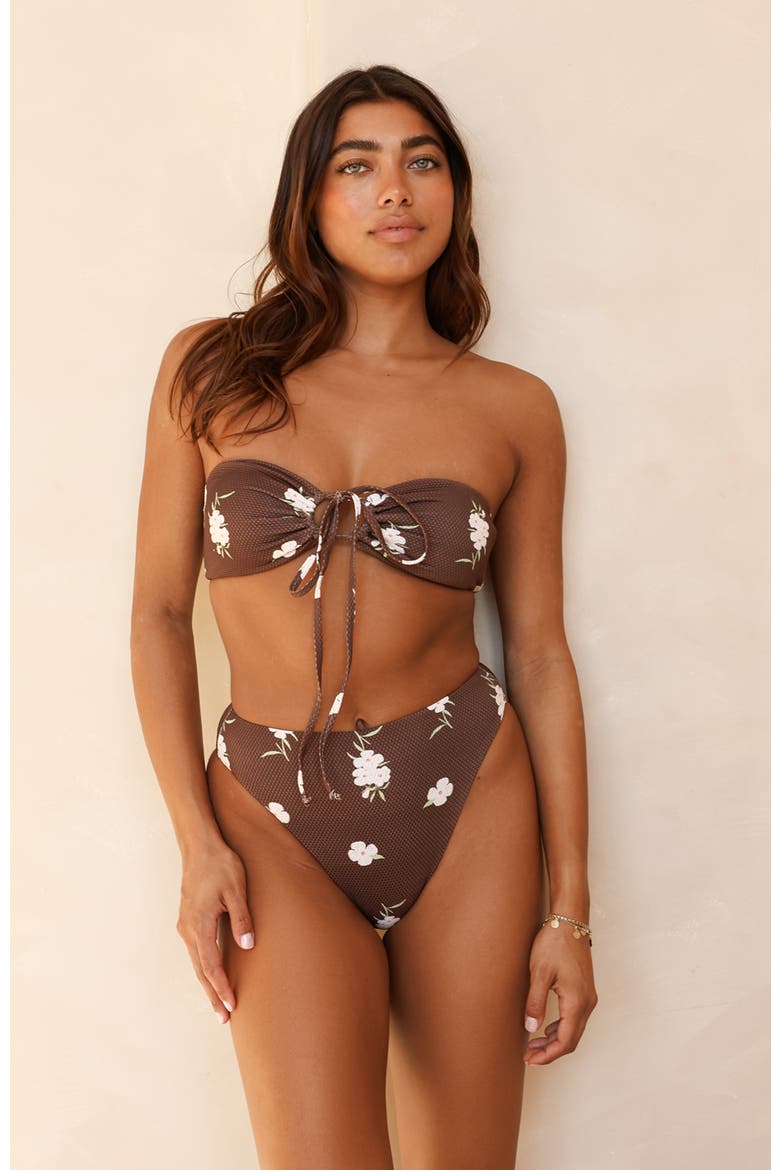 Amalfi String Tie Bandeau Bikini Top, Main, color, Enchanted