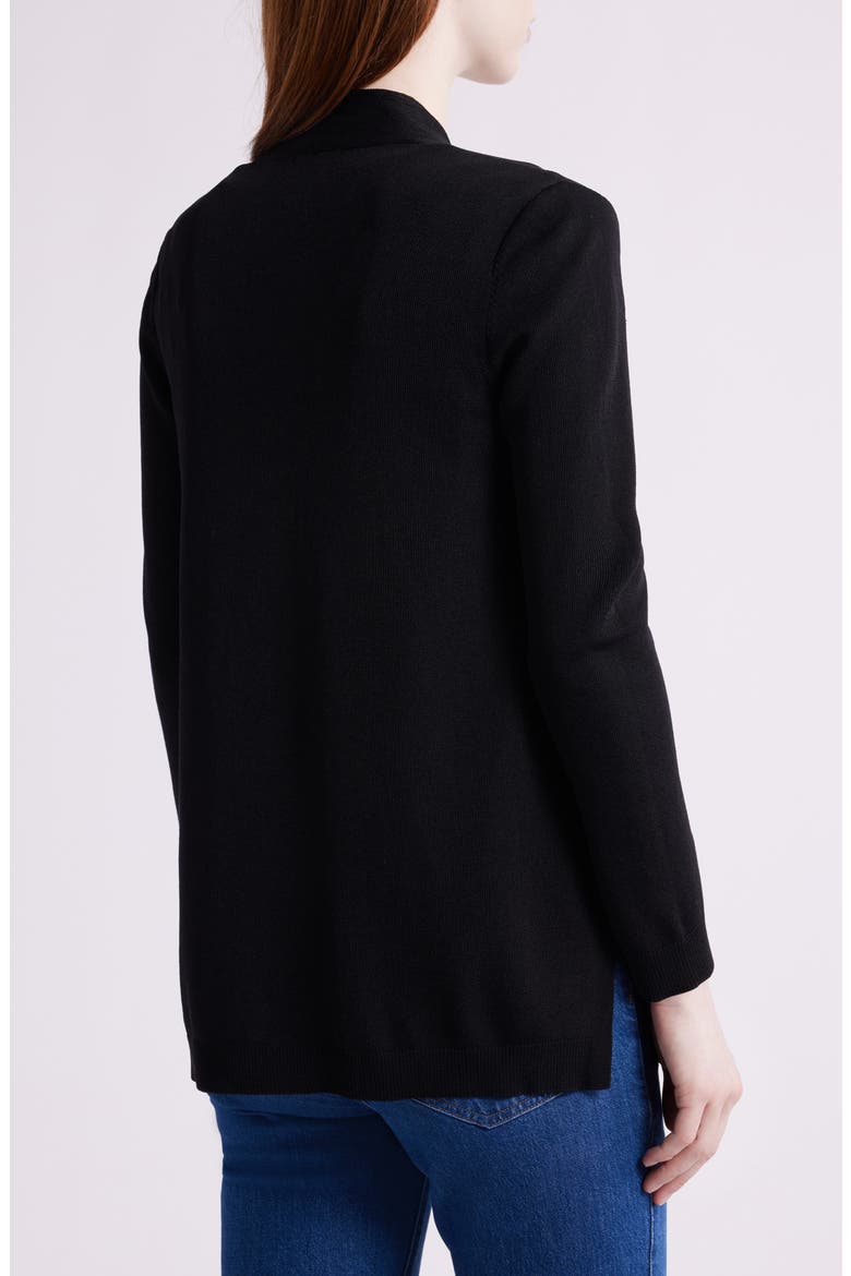 Open Front Cardigan, Alternate, color, JONES BLACK
