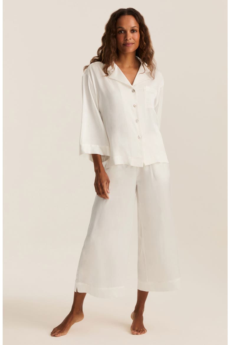 Olivia Silk Pajamas, Alternate, color, WHITE