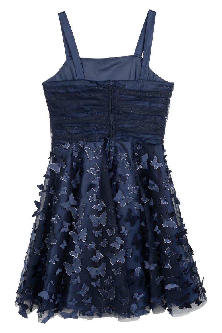 Kids' 3-D Butterfly Dress, Alternate, color, NAVY