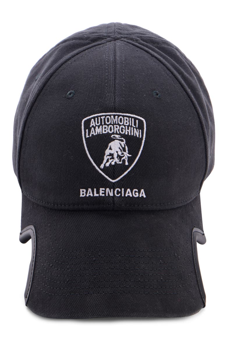 x Automobili Lamborghini Logo Embroidered Adjustable Baseball Cap, Alternate, color, 1000 BLACK