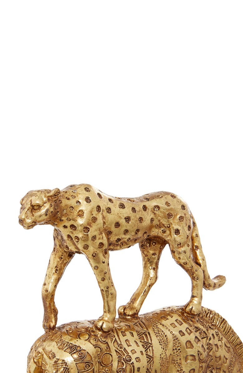 WILLOW ROW Goldtone Polystone Safari Animal Sculpture, Alternate, color, Gold