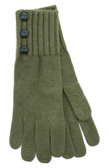 Portolano Gloves With Leather Buttons In Green