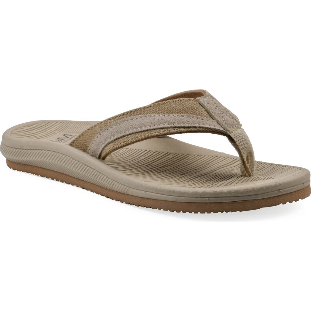 Cliffs By White Mountain Bays Flip Flop Sandal In Khaki Sandalwood Fabric