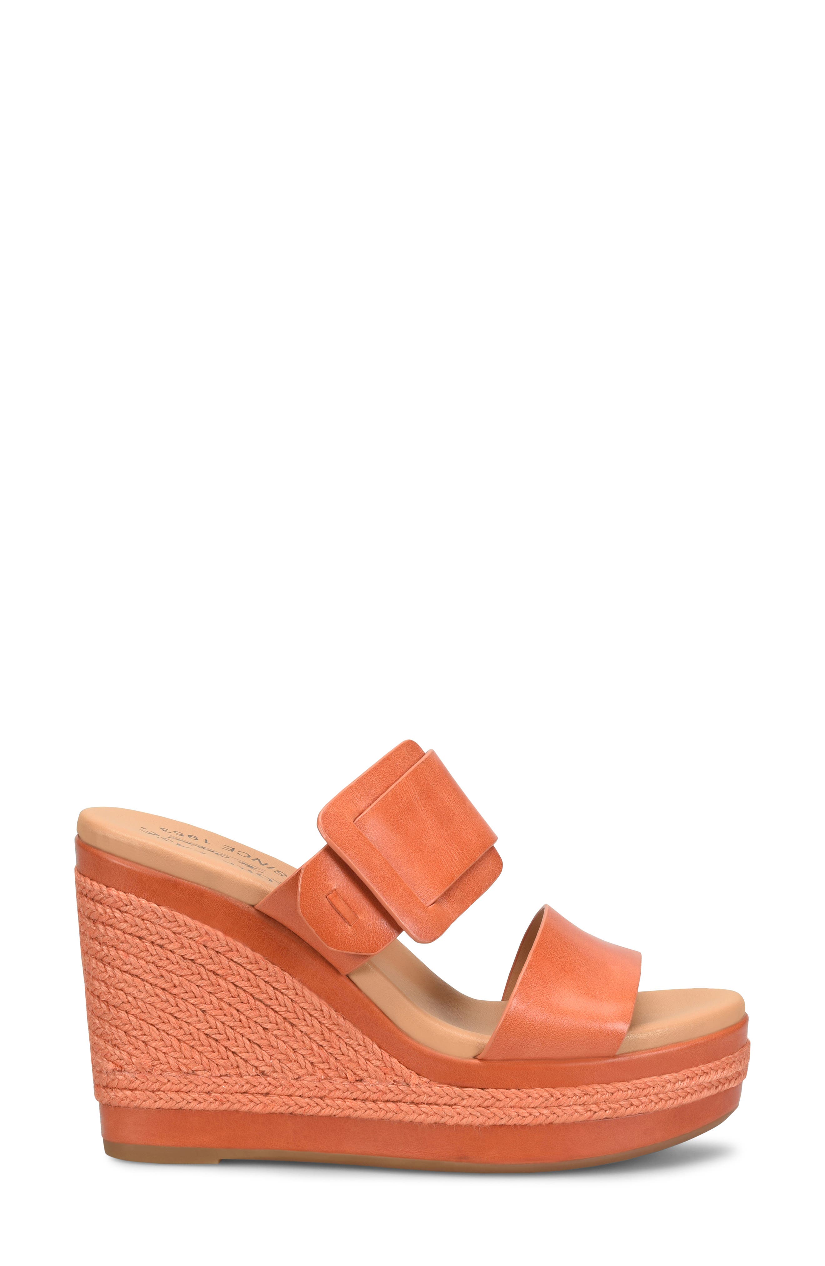 Kork-Ease<sup>®</sup> Raya Espadrille Platform Wedge Slide Sandal, Alternate, color, Orange Full Grain