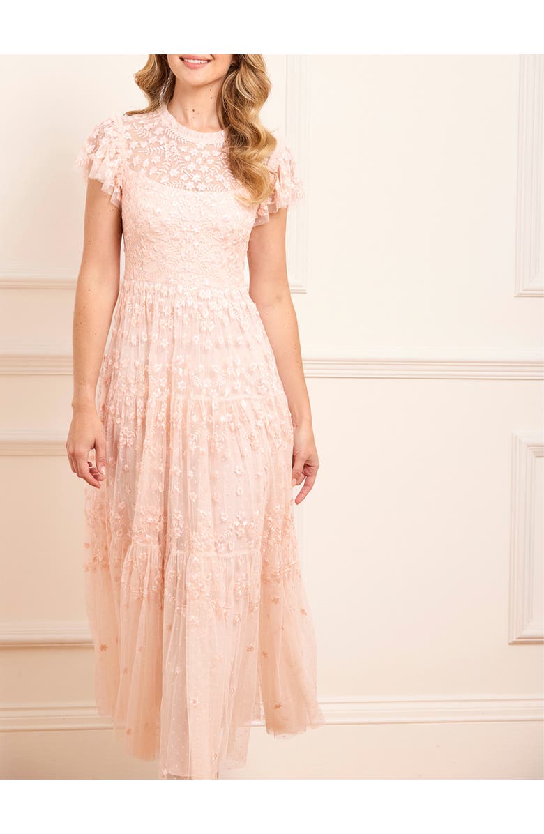 Needle & Thread Clover Short Sleeve Ankle Gown, Alternate, color, Opal