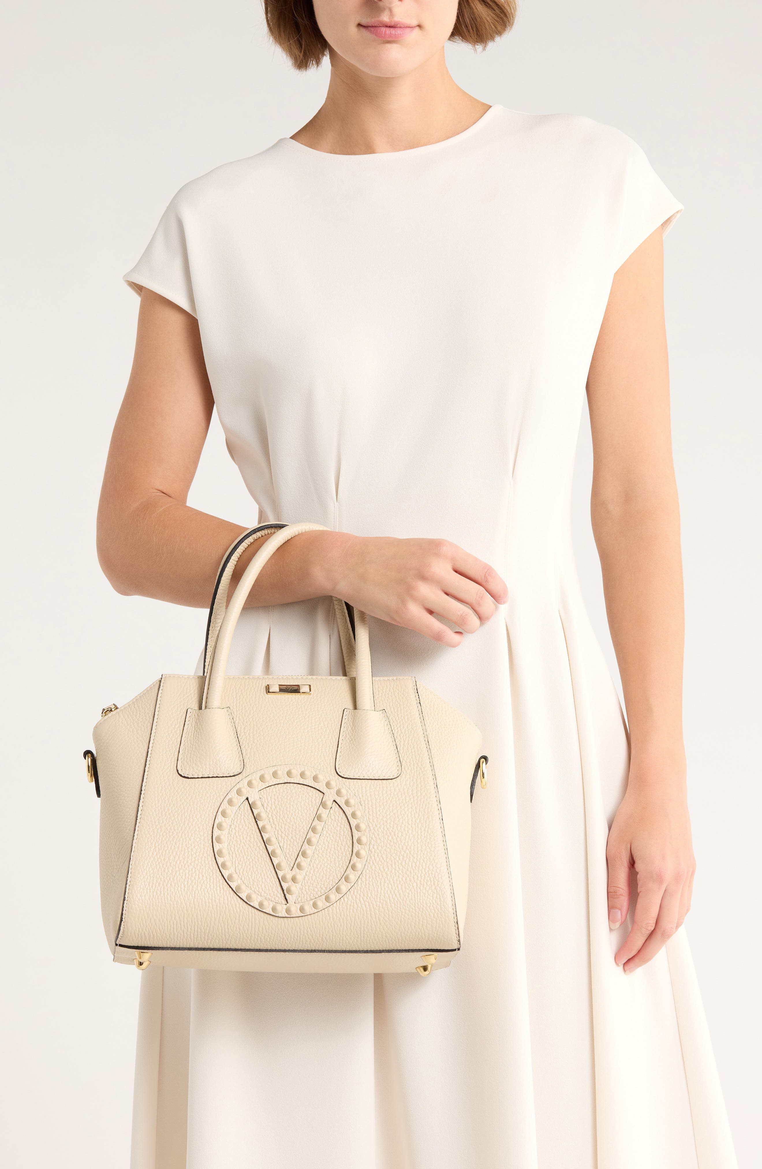 VALENTINO BY MARIO VALENTINO Minimi VLOGO Leather Shoulder Bag, Alternate, color, Milk