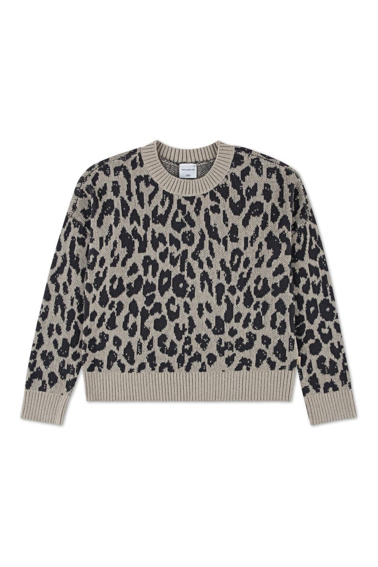 Kids' Leopard Pattern Sweater, Main, color, SIMPLY TAUPE
