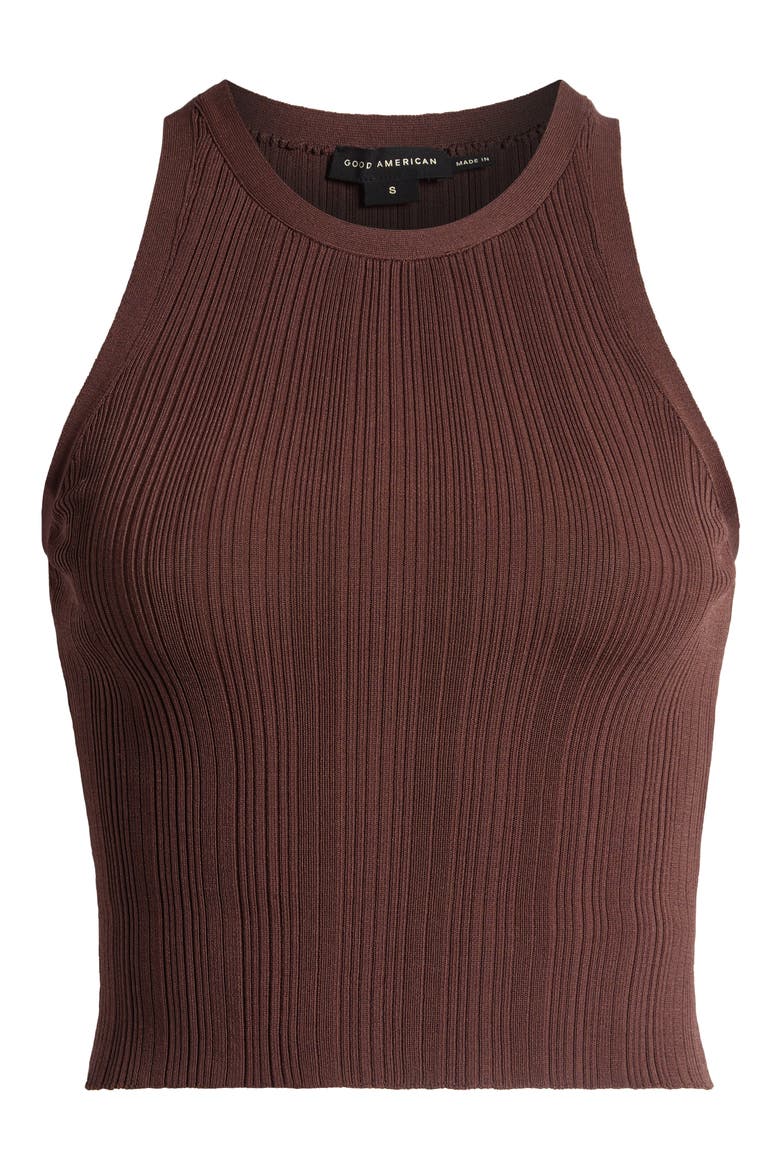 Ribbed Crop Tank, Alternate, color, ESPRESSO