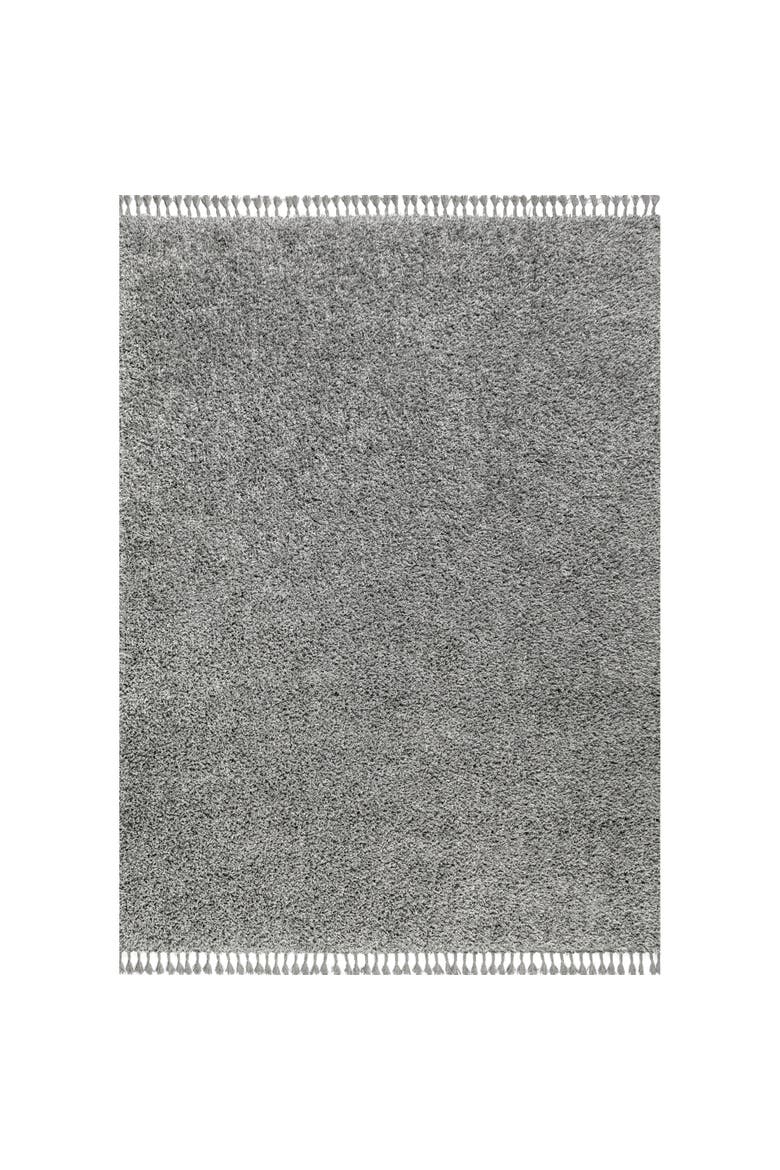 Mercer Shag Plush Tassel Area Rug, Main, color, Charcoal
