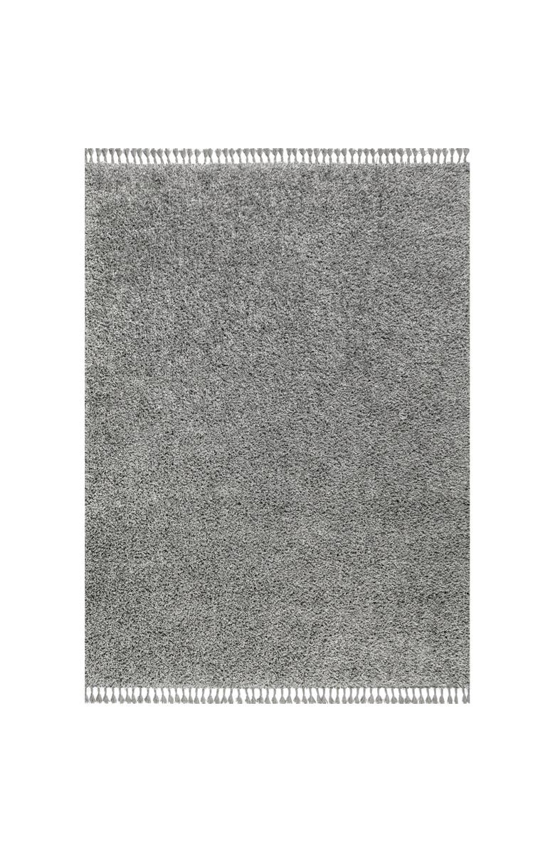 JONATHAN Y Mercer Shag Plush Tassel Area Rug, Main, color, Charcoal