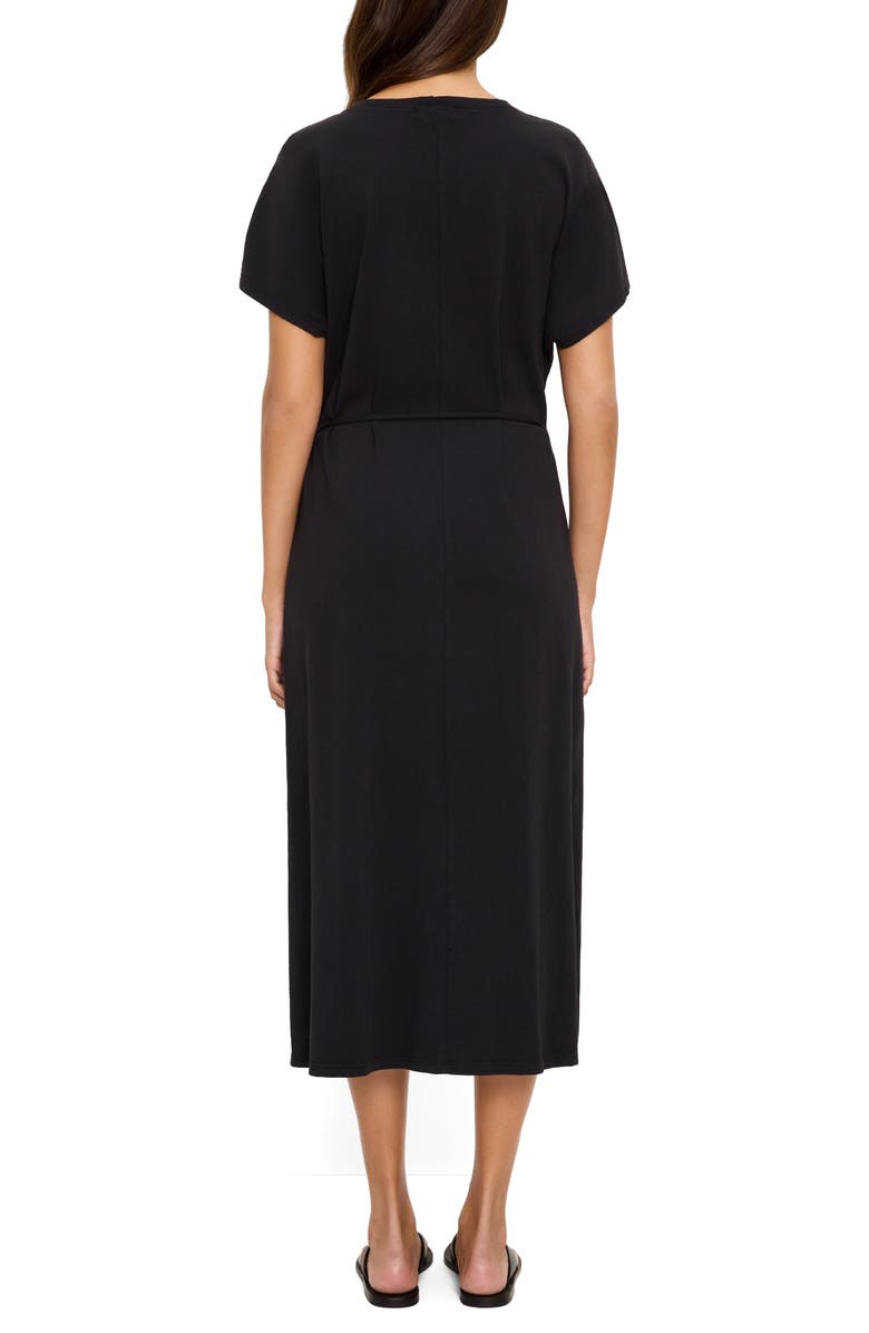 Michael Stars Evangeline Cotton Jersey Midi Dress, Alternate, color, Black