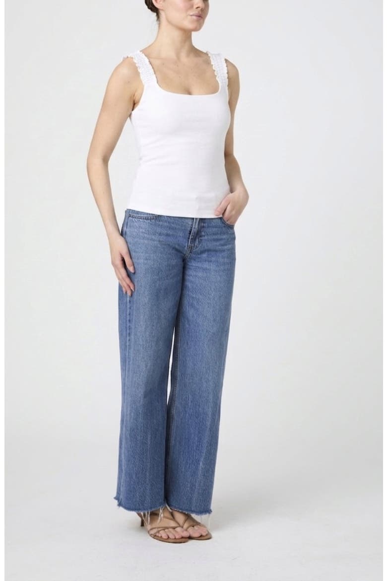 Rallie Ruched Strap Tank, Alternate, color, WHITE