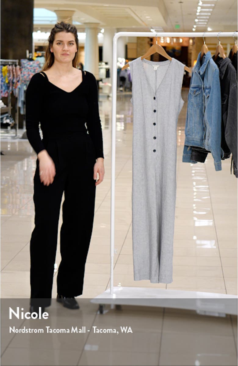 Linen Blend Wide Leg Jumpsuit, sales video thumbnail