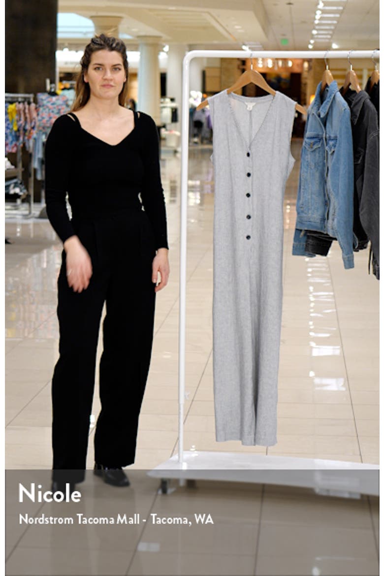 Linen Blend Wide Leg Jumpsuit video