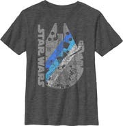 Star Wars Boy's Star Wars Millennium Falcon Shadow Graphic T-Shirt