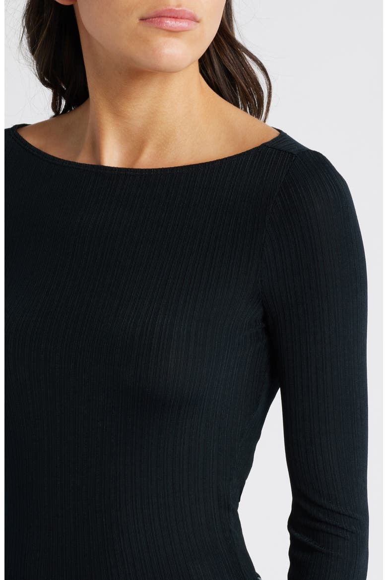 Lucina Variegated Rib Top, Alternate, color, BLACK