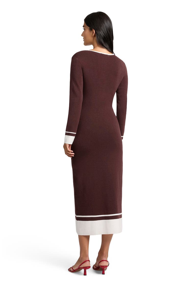 Linen Tencel Maxi Dress, Alternate, color, ESPRESSO/EGRET