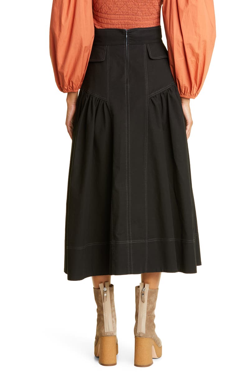 Ulla Johnson Otto Fit & Flare Cotton Utility Skirt, Alternate, color, 