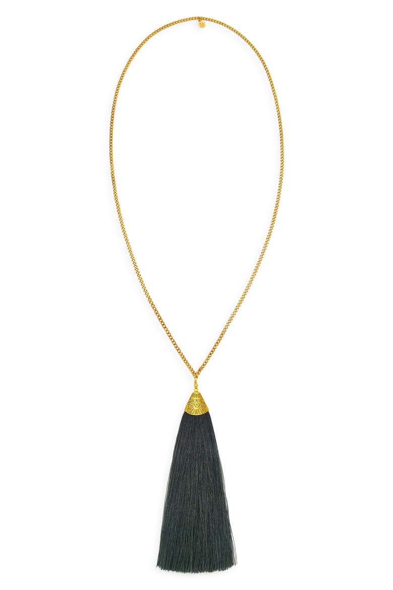 Vibes Tassel Necklace, Main, color, GOLD/ BLACK
