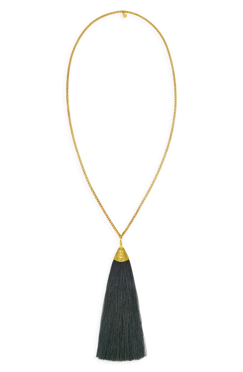 Petit Moments Vibes Tassel Necklace, Main, color, Gold/ Black