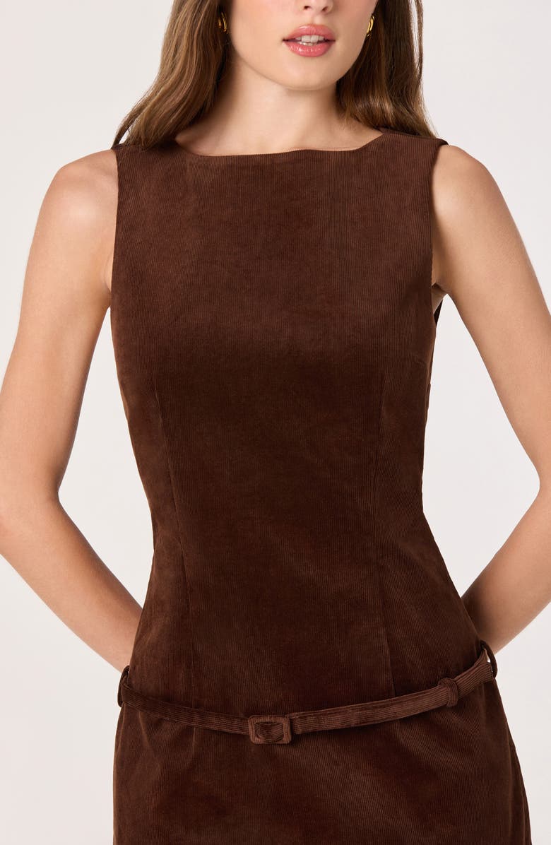 ASTR the Label Sleeveless Corduroy Minidress, Alternate, color, Camel