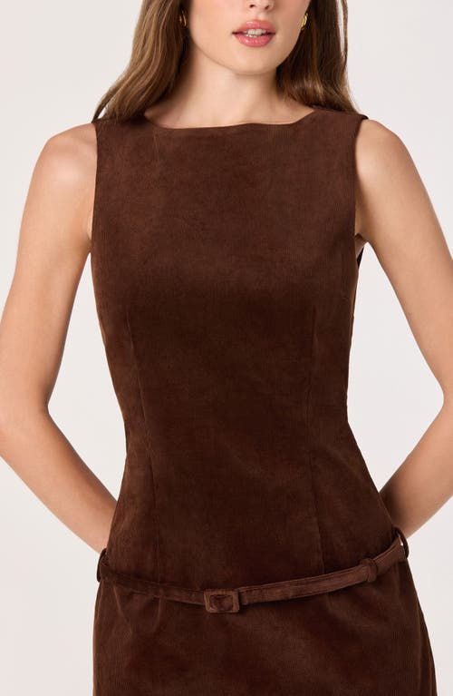 Astr The Label Sleeveless Corduroy Minidress In Burgundy