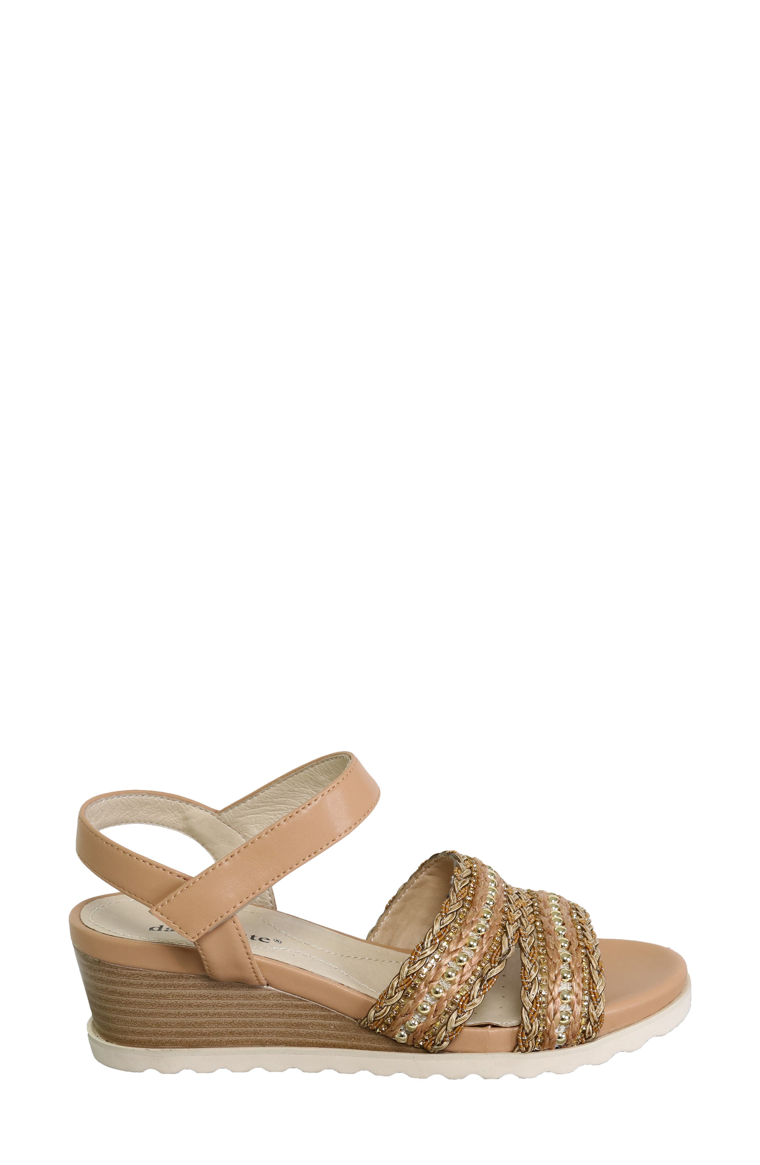 Kind Ankle Strap Platform Wedge Sandal, Alternate, color, TAN