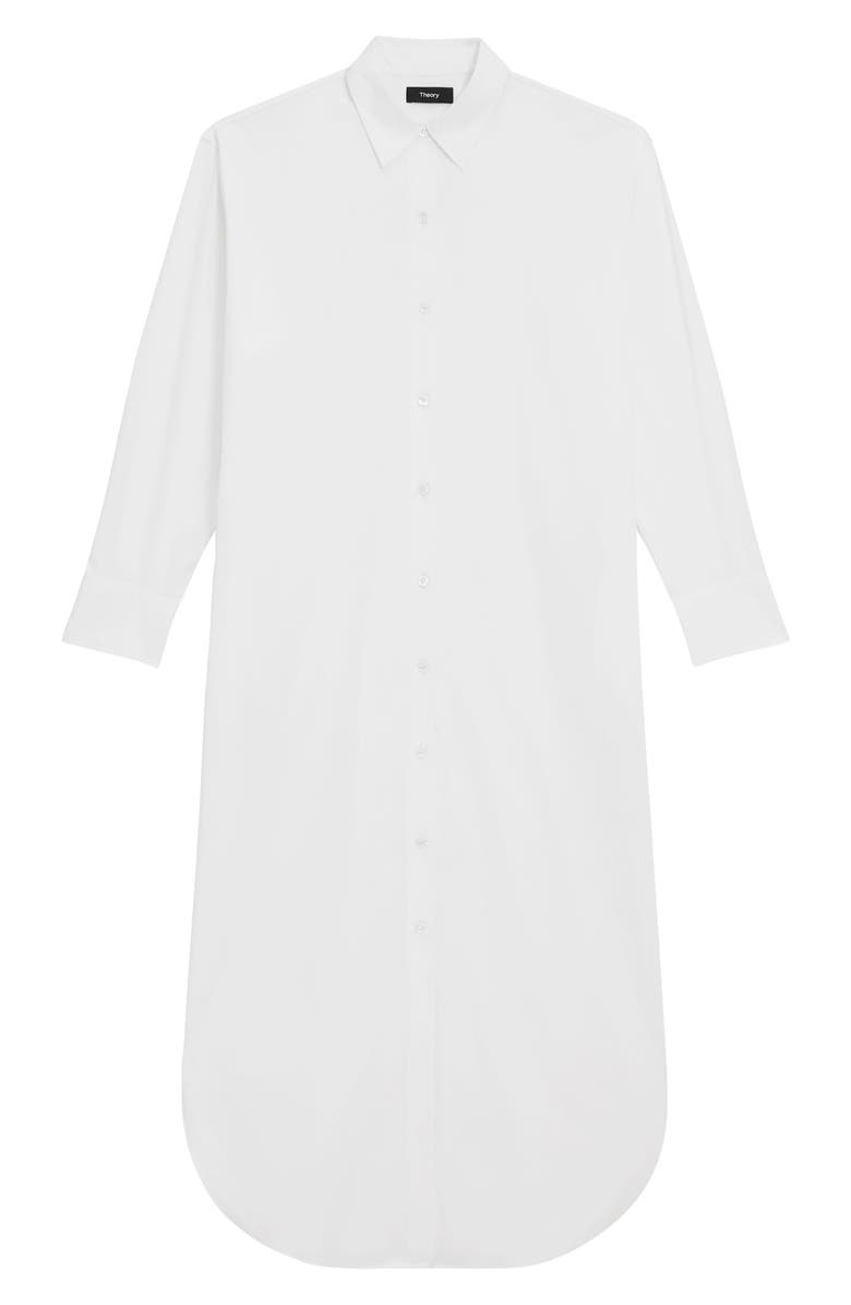 Theory Long Sleeve Cotton Blend Maxi Shirtdress, Alternate, color,
