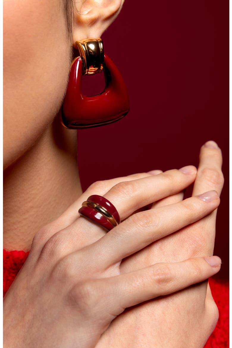 Ostuni Ring, Alternate, color, Red & Gold