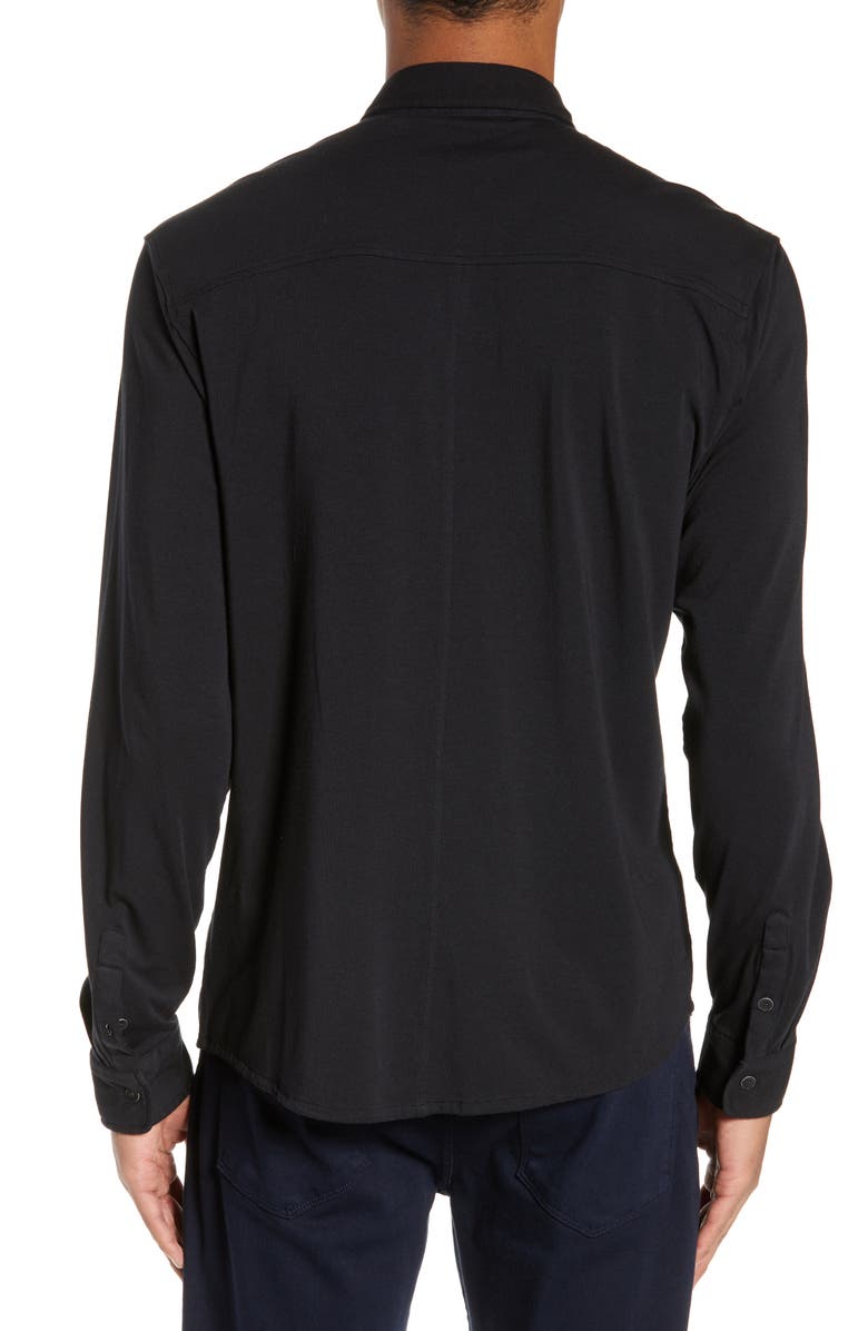 PAIGE Stockton Slim Fit Long Sleeve Jersey Sport Shirt, Alternate, color, Black