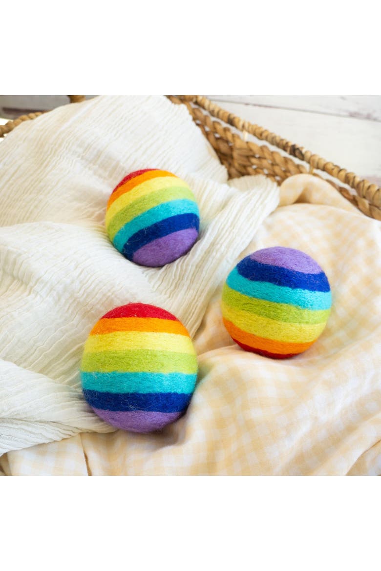 Wool Dryer Balls XL Set of 3, Alternate, color, Disco Rollers