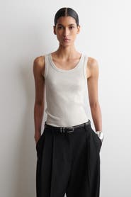 COS Ribbed-Cotton Round-Neck Tank Top