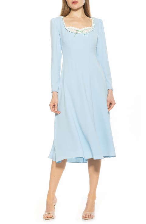 Zenaida Long Sleeve Fit & Flare Dress