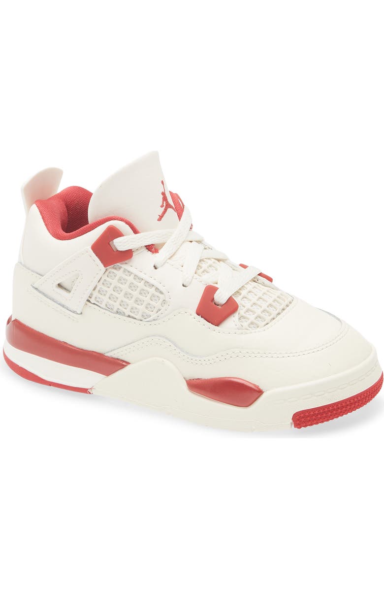 Jordan Kids' Jordan 4 Retro Sneaker, Main, color, Pale Ivory/ Sierra Red