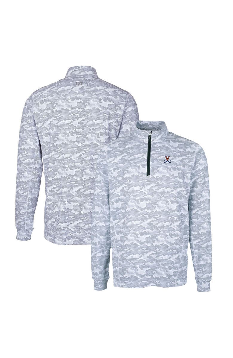 Cutter & Buck Men's Cutter & Buck Charcoal Virginia Cavaliers Big & Tall Traverse Camo Print Stretch Quarter-Zip Pullover Top, Main, color, 