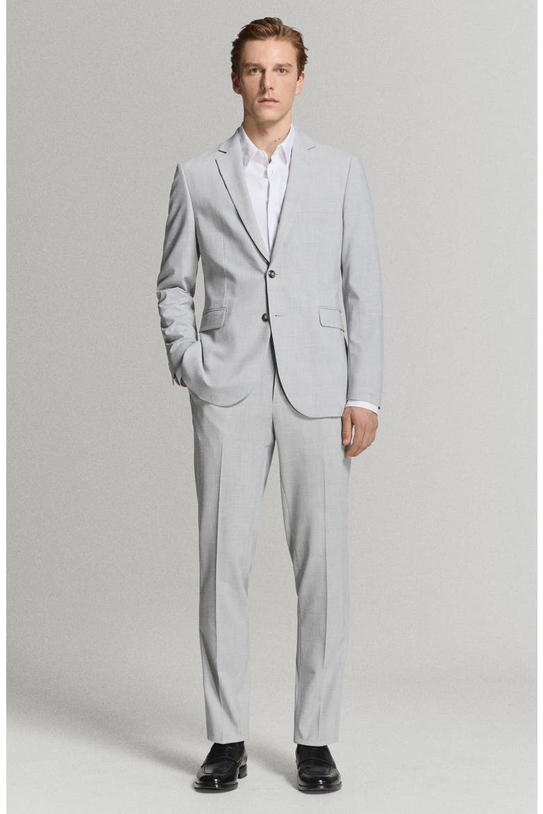 Super Slim Fit Stretch Suit Pants, Alternate, color, LIGHT HEATHER GREY